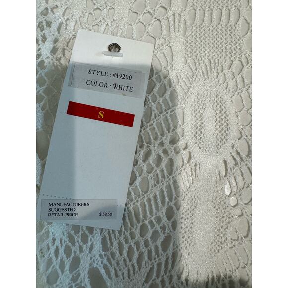 NWT Kaktus Cardigan Swim Cover-Up‎ Lace Crochet White Size Small Beach - Picture 7 of 7